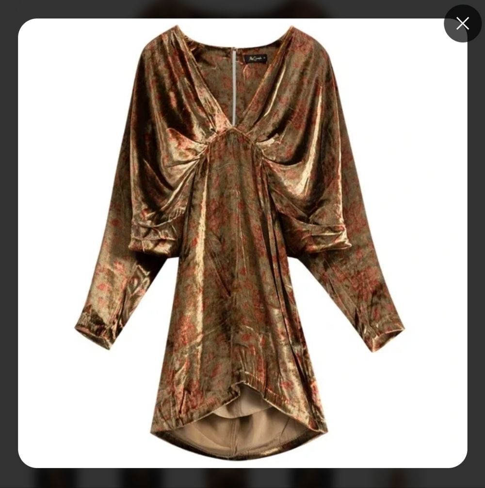 Anthropologie Mes Demoiselles Paris Dress Gold Metallic Size 6 Retail $400